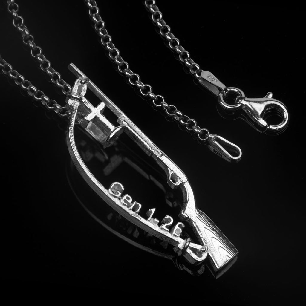 Silver Shotgun necklace, great gift for hunters